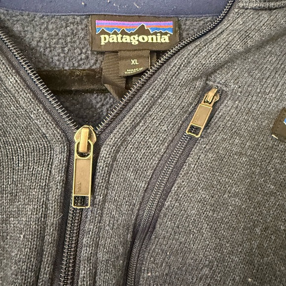 Patagonia Dark Navy Better Sweater 1/4 Zip Fleece with Brass Zippers - Picture 3 of 4